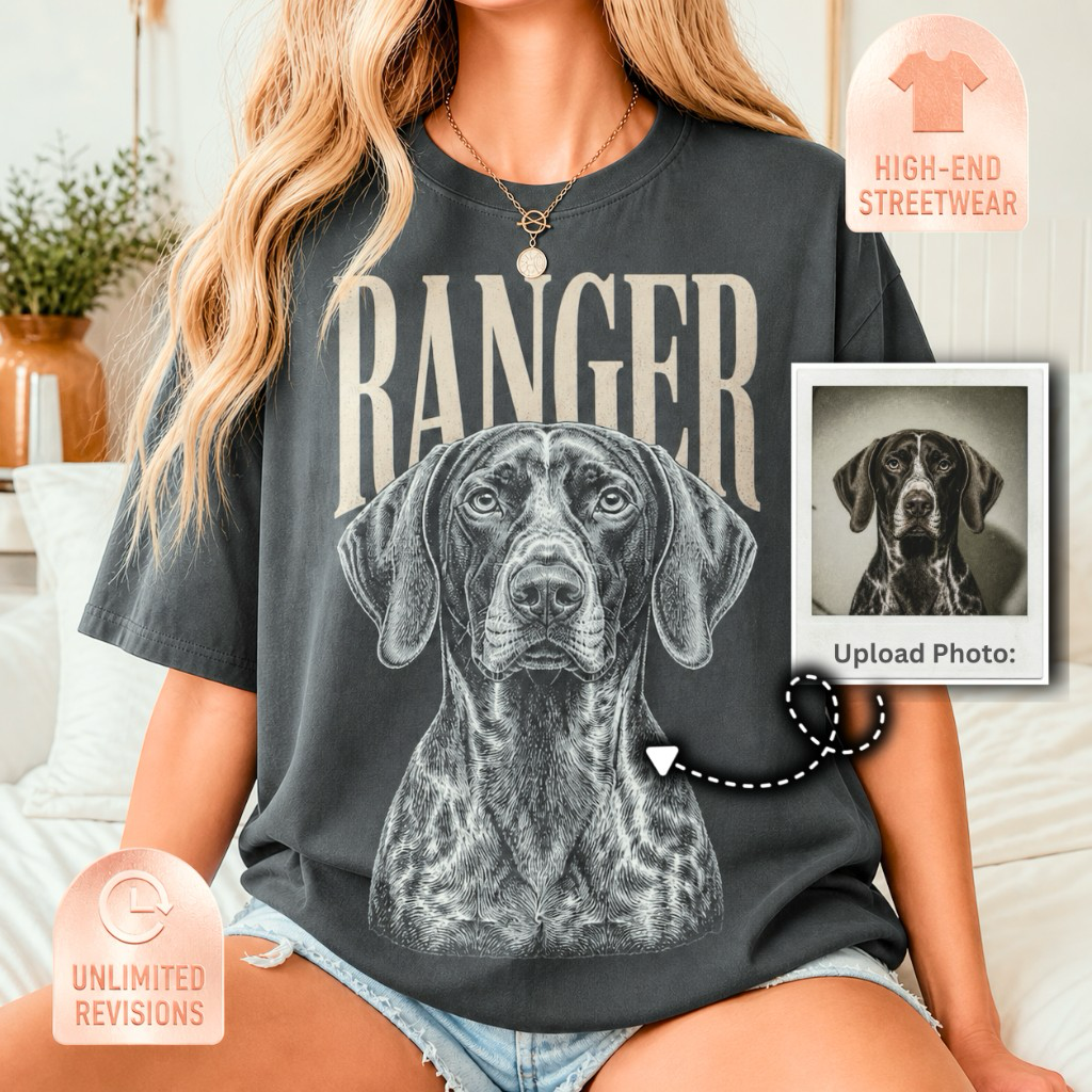 Ranger as a vintage engraved print on a snow-washed tee